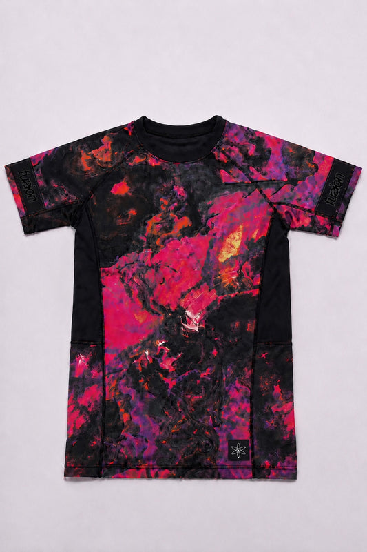 Marbled Rash Guard Red