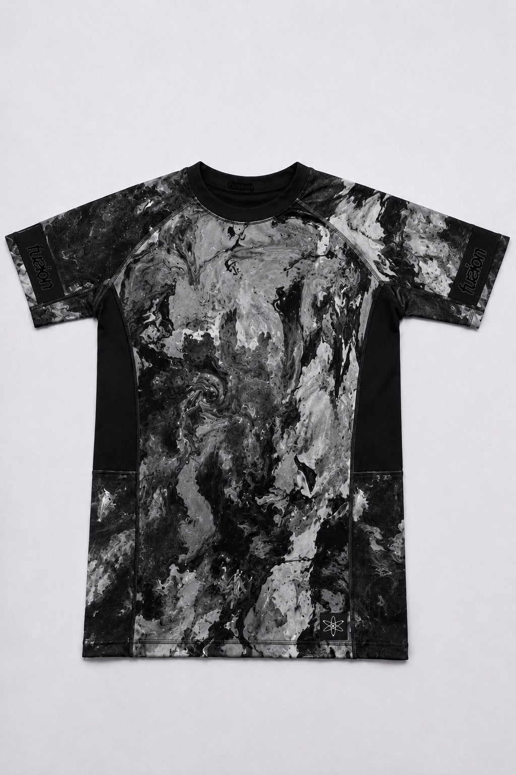Marbled Rash Guard Black